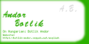 andor botlik business card